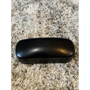 COACH Glasses Case New York Black Leather‎ Hard Clamshell 6"